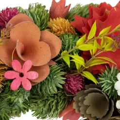 Discount Mixed Floral Artificial Wooden Spring Wreath - 12.5