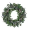 Sale Mixed Iced Pine and Blueberries Artificial Christmas Wreath - 24" - Unlit Unlit