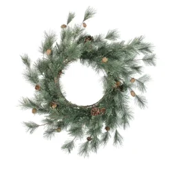 New Mixed Pine Cones Artificial Christmas Wreath - 26" - Unlit Unlit
