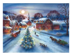 Sale Moonlit Sleighride Winter Scene Wall Decor Art Print Wall