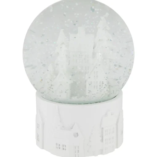 Sale Musical Church Village Christmas Snow Globe - 5.5" - White Snow Globes