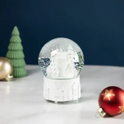 Sale Musical Church Village Christmas Snow Globe - 5.5" - White Snow Globes