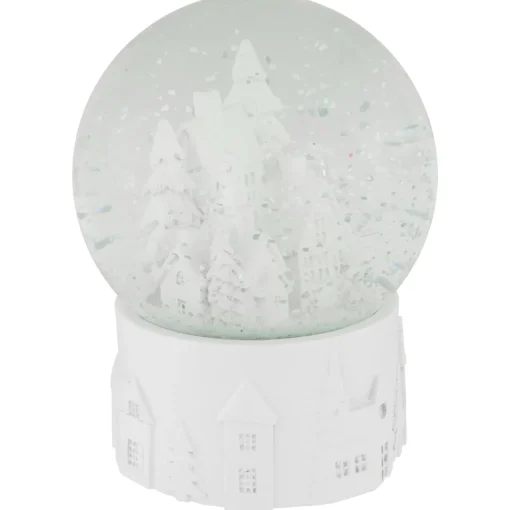 Sale Musical Church Village Christmas Snow Globe - 5.5" - White Snow Globes
