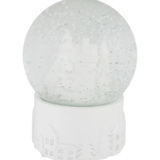Sale Musical Church Village Christmas Snow Globe - 5.5" - White Snow Globes