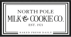 North Pole Milk and Cookie Company 11.5" x 21.5" Framed Christmas Wall Decor Sign Poster in a Black Wooden Frame with UV Acrylic and Hangers Wall