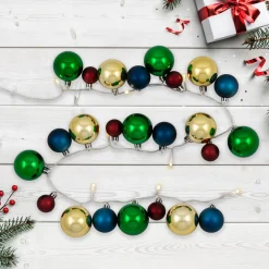 Ornament String Christmas Lights - Warm White LED - 3' Clear Wire - 10ct - Multi Battery Operated