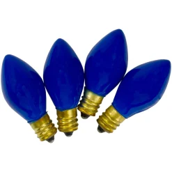 Outlet Pack of 4 Blue Opaque C7 Christmas Replacement Bulbs - 2" Replacement Bulbs