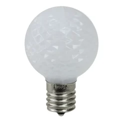 Pack of 25 Faceted LED G40 Pure White Christmas Replacement Bulbs Replacement Bulbs