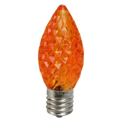 Pack of 25 Faceted LED Orange C9 Christmas Replacement Bulbs Replacement Bulbs