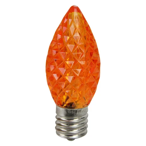 Pack of 25 Faceted LED Orange C9 Christmas Replacement Bulbs Replacement Bulbs