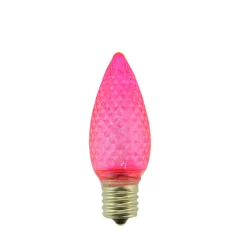 Hot Pack of 4 Faceted Transparent Pink LED C9 Christmas Replacement Bulbs Replacement Bulbs