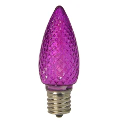Pack of 4 Faceted Transparent Purple LED C9 Christmas Replacement Bulbs Replacement Bulbs