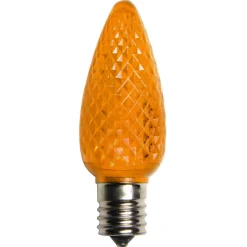 Hot Pack of 4 Faceted Transparent Orange LED C9 Christmas Replacement Bulbs Replacement Bulbs