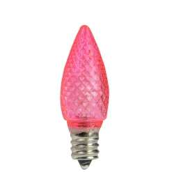 New Pack of 4 Faceted Transparent Pink LED C7 Christmas Replacement Bulbs Replacement Bulbs