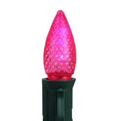New Pack of 4 Faceted Transparent Pink LED C7 Christmas Replacement Bulbs Replacement Bulbs