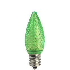 Pack of 4 Faceted Transparent Green LED C7 Christmas Replacement Bulbs Replacement Bulbs