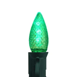 Pack of 4 Faceted Transparent Green LED C7 Christmas Replacement Bulbs Replacement Bulbs