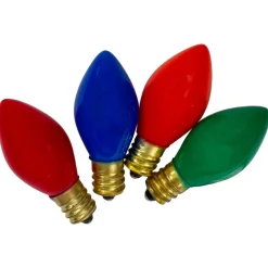 Clearance Pack of 4 Multi-Color Opaque C7 Christmas Replacement Bulbs Replacement Bulbs