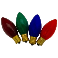 Outlet Pack of 4 Multi-Colored C9 Transparent Christmas Replacement Bulbs Replacement Bulbs