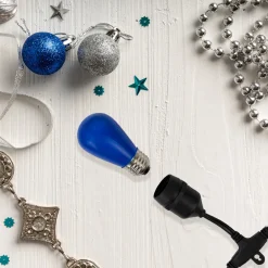 Hot Pack of 25 Opaque LED S14 Blue Christmas Replacement Bulbs Replacement Bulbs
