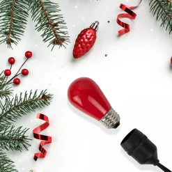 Best Pack of 25 Opaque Red LED S14 Christmas Replacement Bulbs Replacement Bulbs