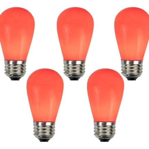 Best Pack of 25 Opaque Red LED S14 Christmas Replacement Bulbs Replacement Bulbs