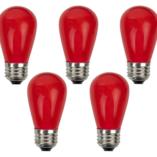Best Pack of 25 Opaque Red LED S14 Christmas Replacement Bulbs Replacement Bulbs