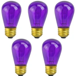 Clearance Pack of 25 Transparent Purple S14 Christmas Replacement Bulbs Replacement Bulbs