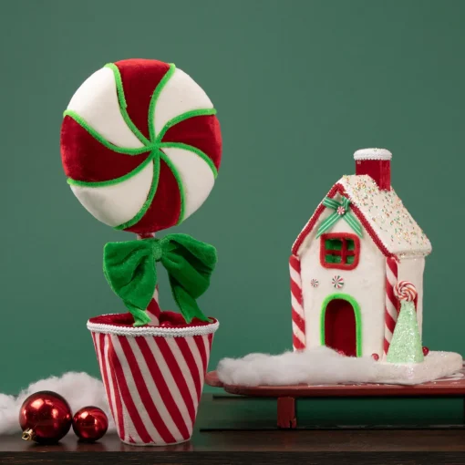 Sale Peppermint Candy House Christmas Decoration - 11" Building Sets