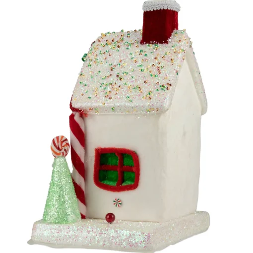 Sale Peppermint Candy House Christmas Decoration - 11" Building Sets
