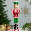 Sale Peppermint Candy Nutcracker Christmas Figure - 15" - Red and Green Nutcrackers