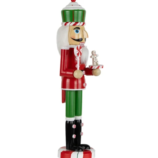 Sale Peppermint Candy Nutcracker Christmas Figure - 15" - Red and Green Nutcrackers