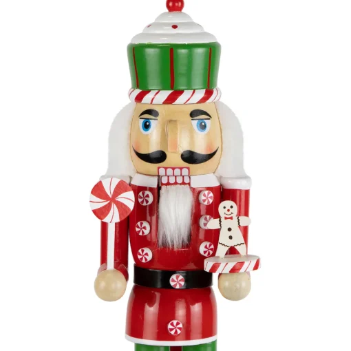 Sale Peppermint Candy Nutcracker Christmas Figure - 15" - Red and Green Nutcrackers