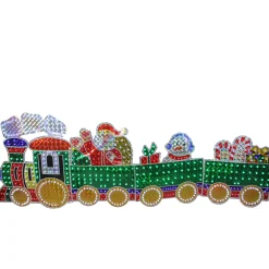 Discount 4-Piece Holographic LED Lighted Motion Train Set Outdoor Christmas Decoration - 35" Trains
