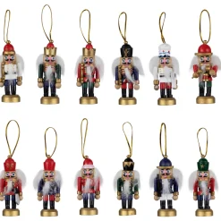 Discount 12-Piece Red and Blue Mini Christmas Nutcracker Ornament Set 3.25" Nutcrackers