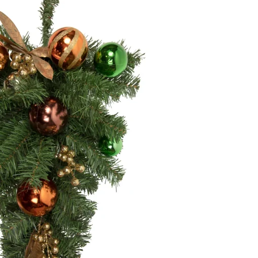 Sale Pine Foliage with Ornaments Artificial Christmas Teardrop Swag - 30" - Unlit Unlit Swags