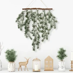 Clearance Pine Sprigs with Pine Cones Christmas Swag Wall Hanging- 27.5" Sprays, Picks & Branches