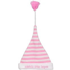 Clearance Pink and White 'Santa's Little Helper' Toddler Christmas Hat Costume Accessory - One Size Costumes