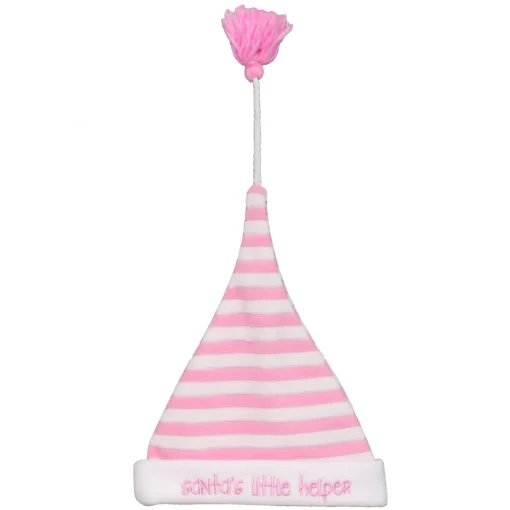 Clearance Pink and White 'Santa's Little Helper' Toddler Christmas Hat Costume Accessory - One Size Costumes