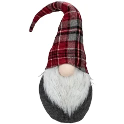 Discount Plaid Bendable Hat Gnome Sitting Christmas Decoration - 25" - Red and Gray Gnomes