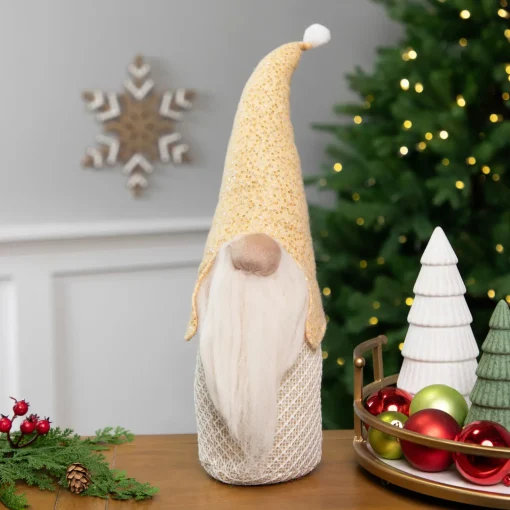 Outlet Plush Christmas Gnome with Sequins Tabletop Figure - 17.5" Gnomes