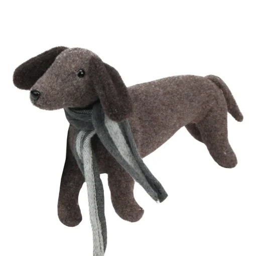 Sale Plush Dachshund Dog with Scarf Christmas Figure - 7.5” Animals