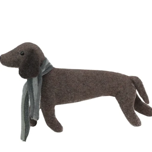 Sale Plush Dachshund Dog with Scarf Christmas Figure - 7.5” Animals
