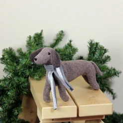 Sale Plush Dachshund Dog with Scarf Christmas Figure - 7.5” Animals