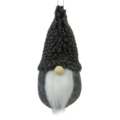 Outlet Plush Gnome Christmas Ornament - 7" - Gray Gnomes
