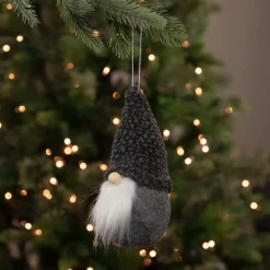Outlet Plush Gnome Christmas Ornament - 7" - Gray Gnomes