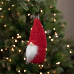Outlet Plush Gnome Christmas Ornament - 7" - Red Gnomes