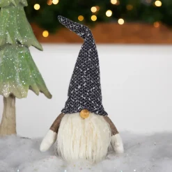 Outlet Plush Gnome with Wooden Nose Christmas Figure - 11" - Brown Gnomes