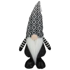 Outlet Plush Knit Gnome Christmas Figure - 17" - Black and White Gnomes