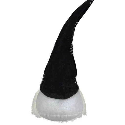 Discount Plush Sitting Christmas Gnome with Long Beard Decoration - 12" - Black and White Gnomes
